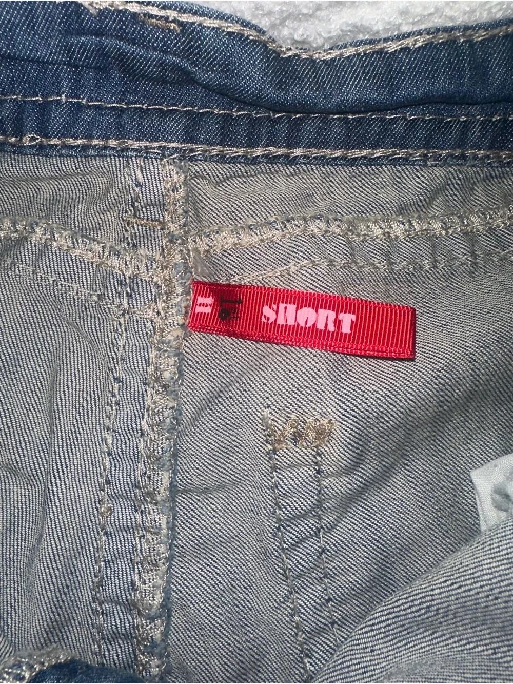 1st Kiss Washed Blue Distressed Denim Shorts